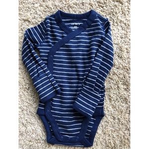 Striped long sleeve onesie